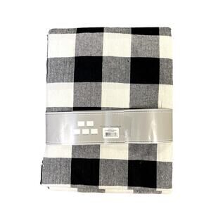 DII Black/White Buffalo Check Classic Farmhouse Tablecloth 70" Round 100% Cotton